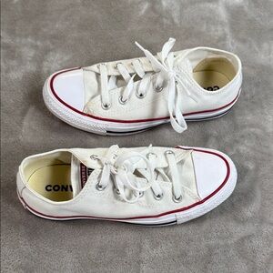 Converse White and Red Low-Top Sneakers size 6 Women